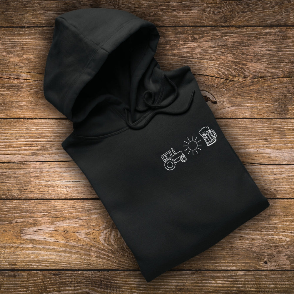 Traktor, Sonne und Bier Premium Hoodie